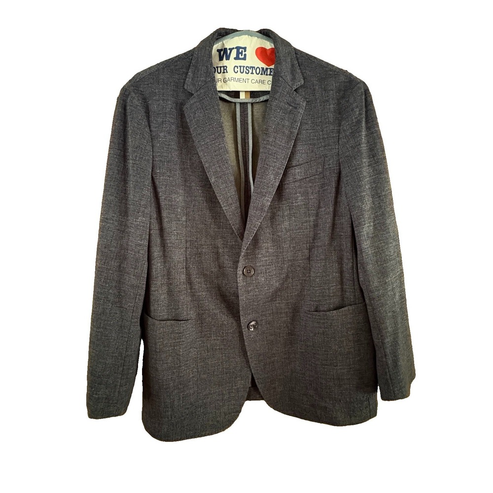 Hugo Boss Men's Slim Fit Jersey Jacket 40R  Bi-Stretch Blue Denim Look
